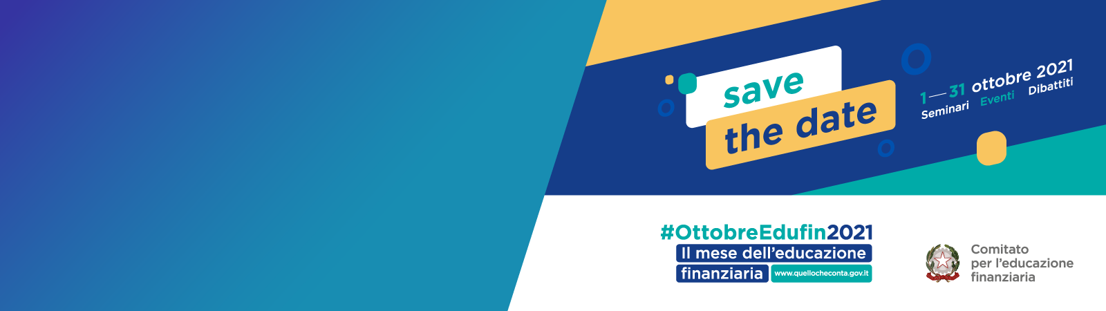 #OttobreEdufin2021. Aperte le candidature per la quarta edizione del Mese dell’Educazione Finanziaria