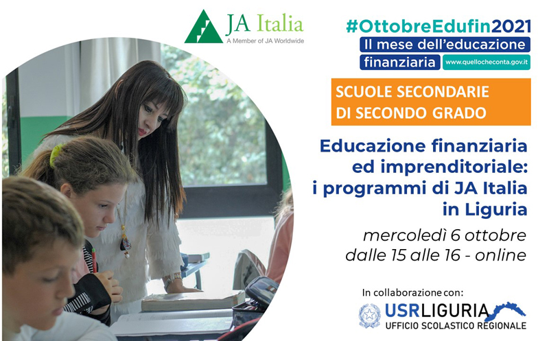 I programmi di JA Italia per l'educazione imprenditoriale e finanziaria in Liguria: scuola secondaria di secondo grado
